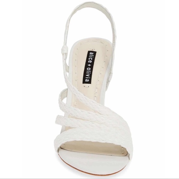 Alice + Olivia, Fanniey White Heel Sandals, size 9, NIOB